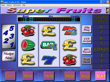 Fruit Machine bottom glass